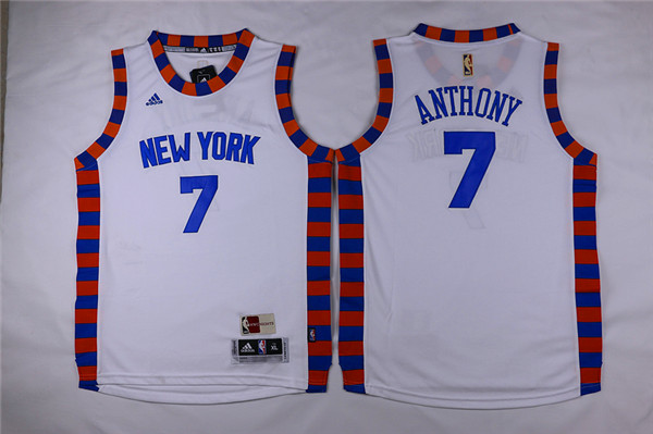 Adidas New York Knicks Youth 7 Anthony white NBA jerseys